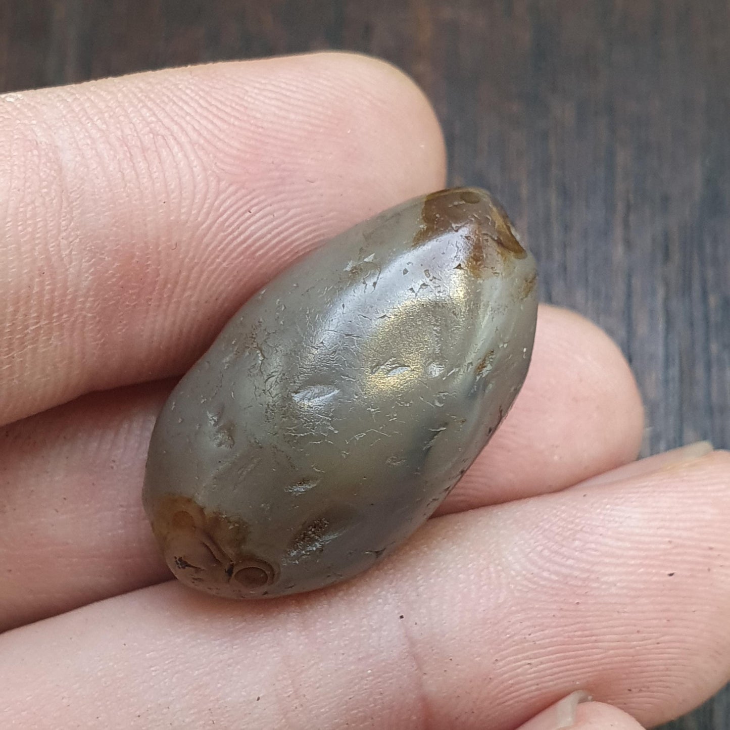 Ancient antique yemeni middle eastern agate natural eye agate bead amulet