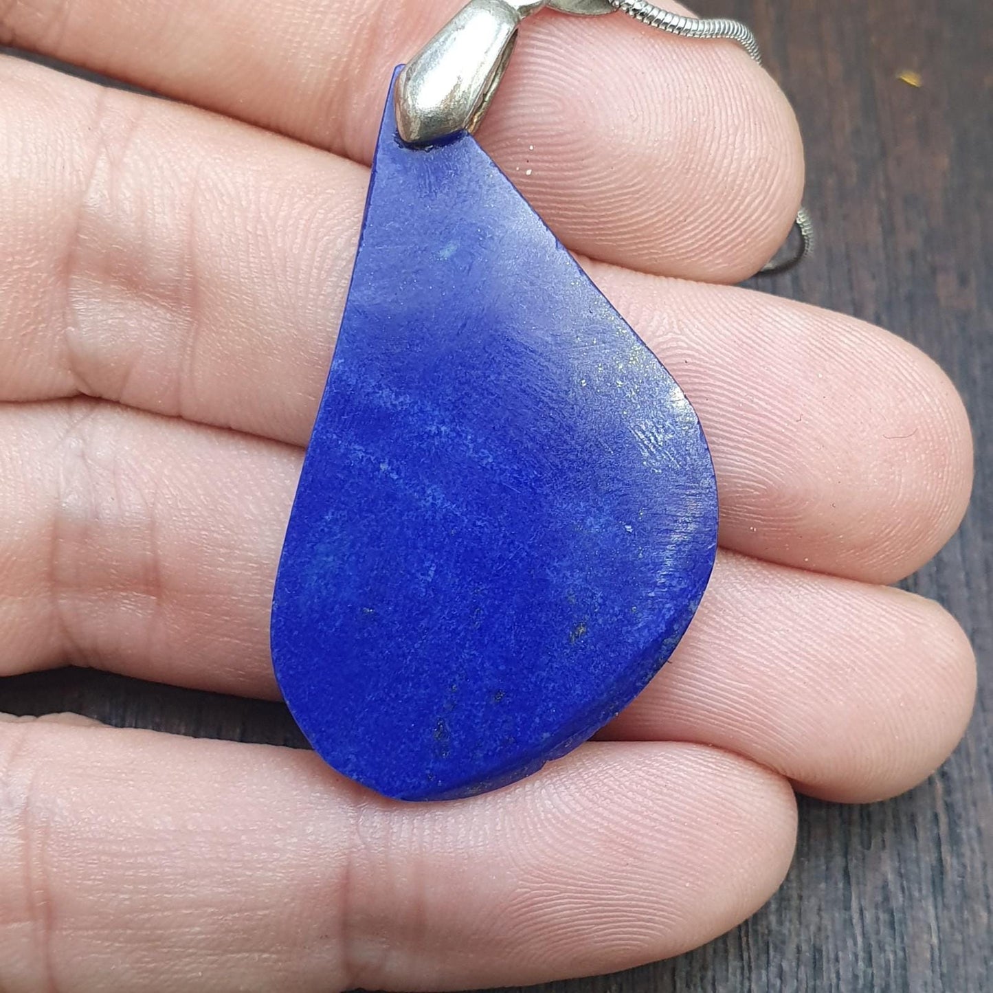 Lapis lazuli hand carved pendant necklace
