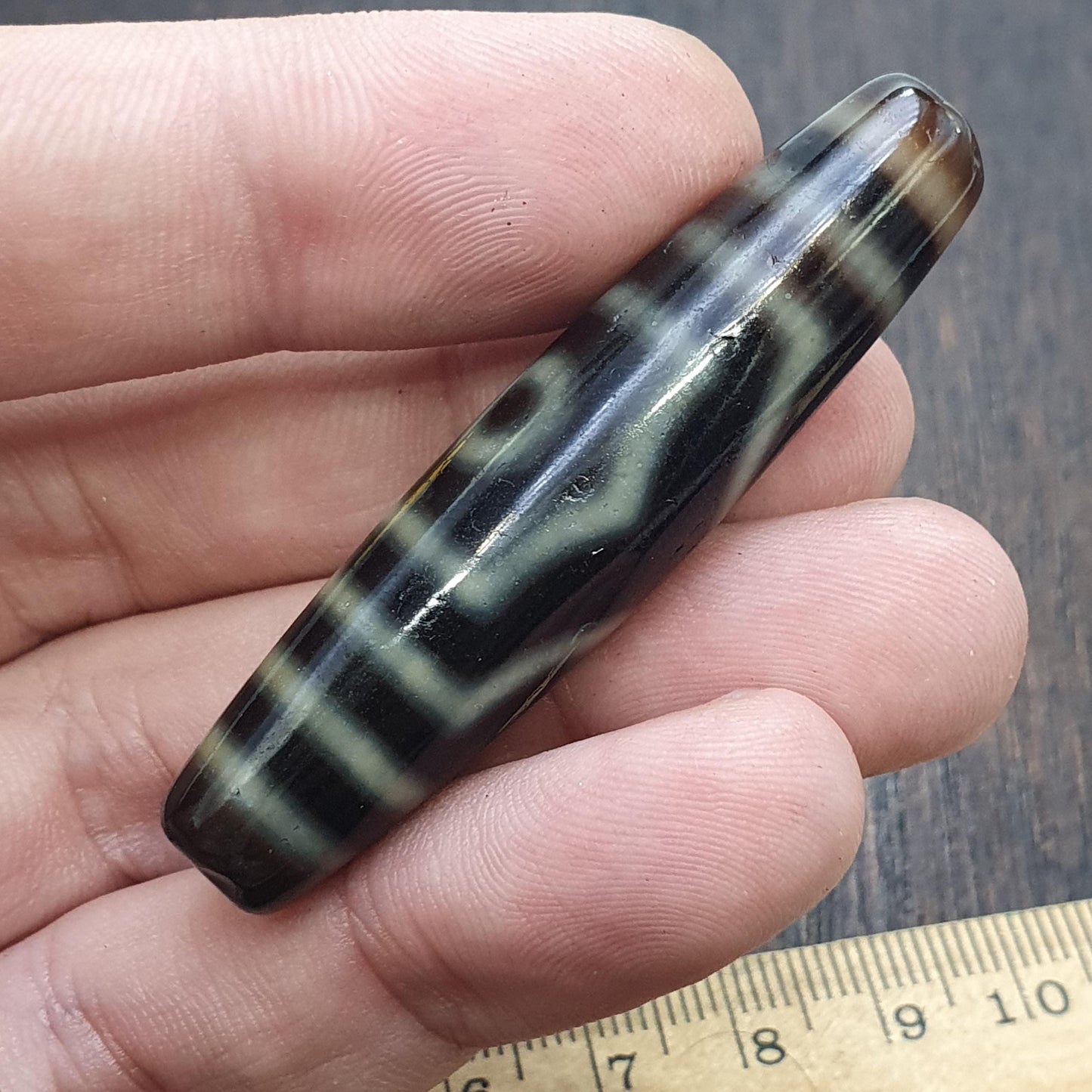 3 unique eyes patterns tibetan old agate dzi bead protective amulet pendant