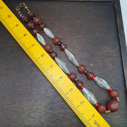 Himalayan indo tibetan agate carnelian himalayan crystal quartz  amulet necklace