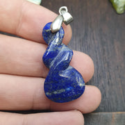 Lot 8 pendants lapis lazuli, jade, jasper, hand carved pendants necklace