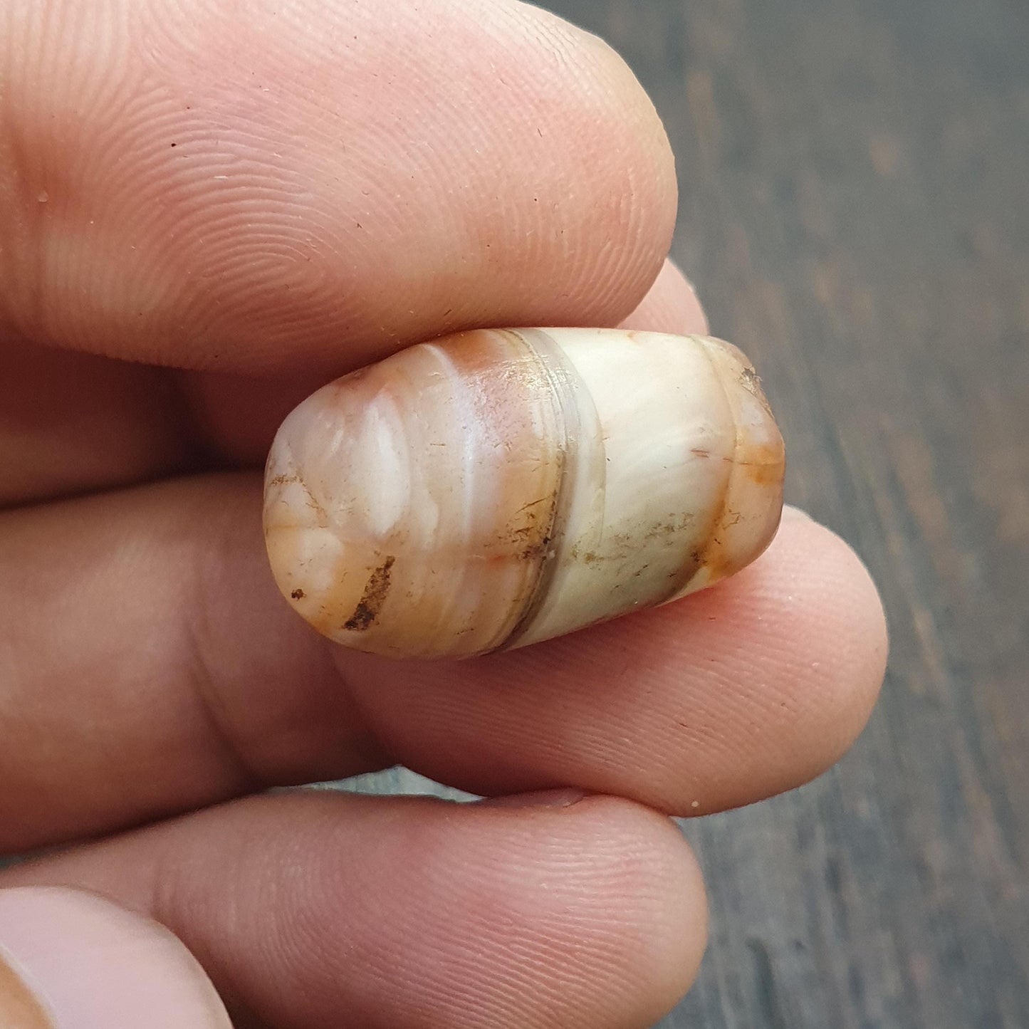 Ancient antique yemeni middle eastern agate natural pattern agate bead amulet #42