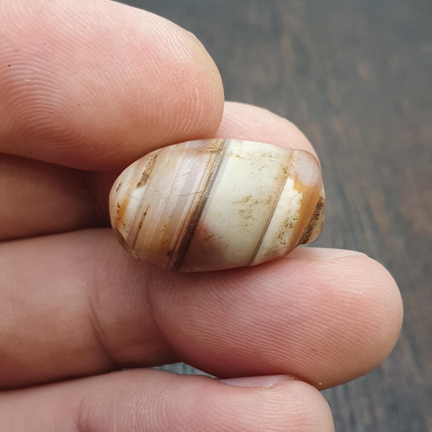 Ancient antique yemeni middle eastern agate natural pattern agate bead amulet #42
