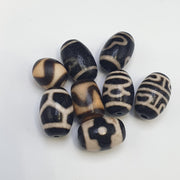 Lot 8 tibetan dzi bead old amulet agate vintage tibet pendant necklace