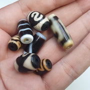 Lot 7 tibetan dzi bead old amulet agate vintage tibet pendant necklace