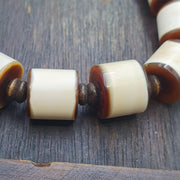 Antique Old Dzi, Yemeni Banded Bracelet, Etched Agate Beads | Tibetan Talisman, Meditation Amulet