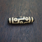 9 Eyes Pattern Black Tibetan Agate Dzi Bead Amulet Necklace