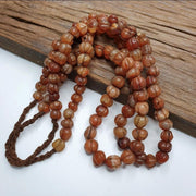 Vintage himalayan tibetan carnelian carved agate melon shape beaded necklace