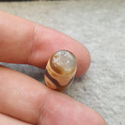 Old tibetan 3 eyed sky and earth agate stone dzi bead amulet