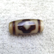 Old Tibetan Two Flower Eyes Pattern Agate Stone Dzi Bead Spiritual Amulet
