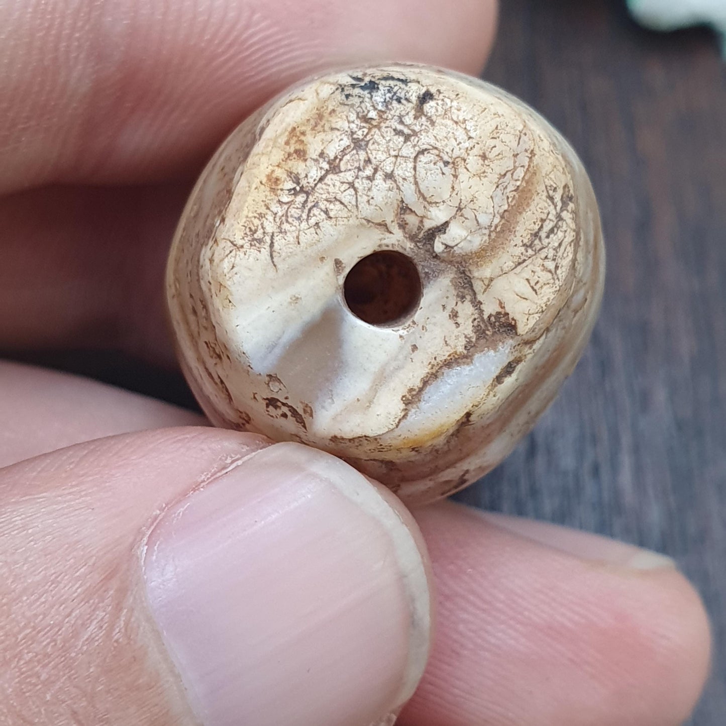 Ancient himalayan indo tibetan agate bead, spiritual amulet, collectible bead