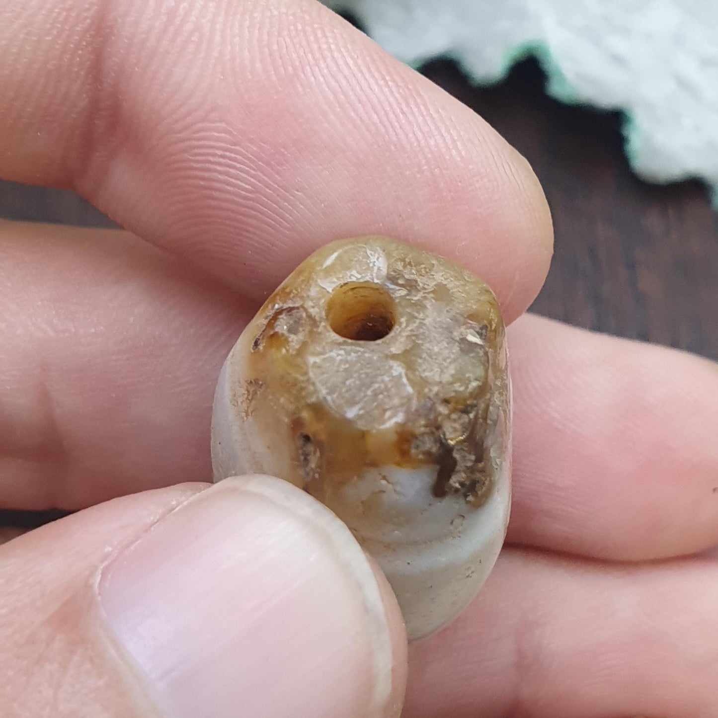 Indo tibetan ancient himalayan agate bead, spiritual amulet, collectible bead