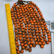 Vintage very unique eyes- floral pattern glass beaded strand necklace 18-19mm