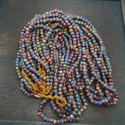 Vintage venetian african style glass chevron 6.5-6mm beads long strand