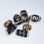 Lot 7 tibetan dzi bead old amulet agate vintage tibet pendant necklace