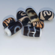 Lot 7 tibetan dzi bead old amulet agate vintage tibet pendant necklace