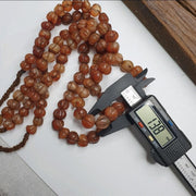 Vintage himalayan tibetan carnelian carved agate melon shape beaded necklace