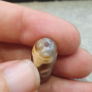 Old tibetan 3 eyed sky and earth agate stone dzi bead amulet