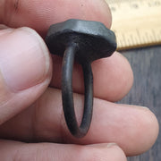 Antique Style Agate Intaglio Ring – Mythical OX & Star Symbol Bronze ring