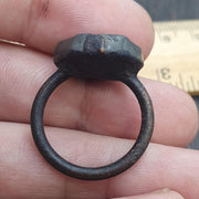 Antique Style Agate Intaglio Ring – Mythical OX & Star Symbol Bronze ring