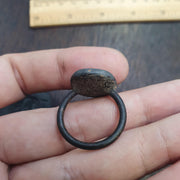Antique Style Agate Intaglio Ring – Mythical King Symbol Bronze ring