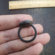 Antique Style Agate Intaglio Ring – Mythical King Symbol Bronze ring