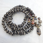 Tibetan Agate Dzi Amulet antique mala Rosary Spiritual beads