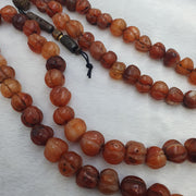 Tibetan 108 Mala Beads- Carnelian Dzi Agate for Meditation Spiritual Practice Tibetan Blessings