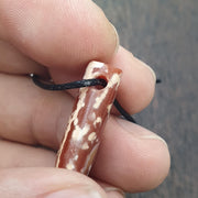 Agate Amulet Necklace: Beautiful patina carnelian Amulet Bead Pendant Necklace