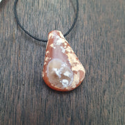 Agate Amulet Necklace: Beautiful patina carnelian Amulet Bead Pendant Necklace