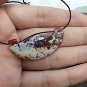 Agate Amulet Necklace: Beautiful patina carnelian Amulet Bead Pendant Necklace #HKM2