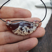 Agate Amulet Necklace: Beautiful patina carnelian Amulet Bead Pendant Necklace #HKM2