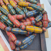 Venetian Inspired Glass Beads, Antique Style Necklace | Multicolor Eye Designs | Adjustable Length, Handcrafted African