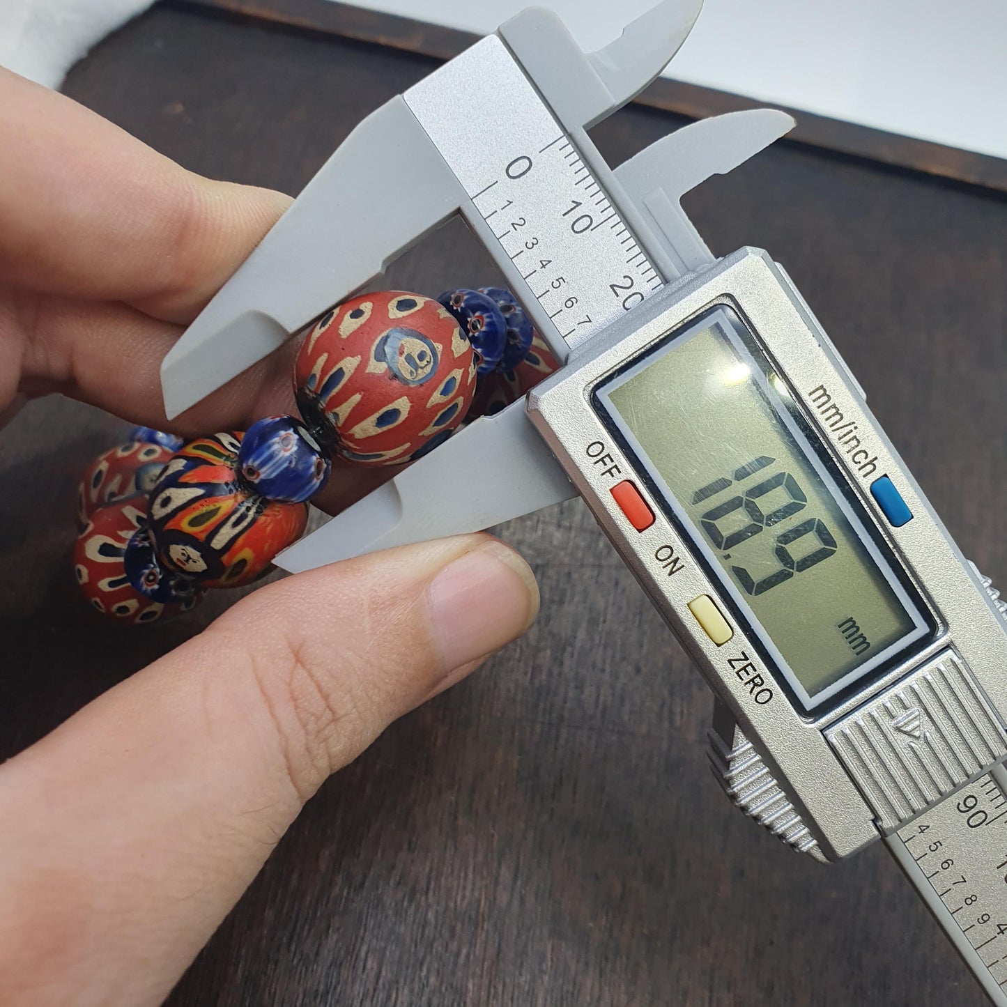 Vintage Venetian African Style Millefiori Inspired Face Beads Handmade Glass Face Bracelet Collectible Trade Beads