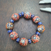 East Oasis Vintage Venetian African Style Millefiori Face Bead Glass Bracelet Handmade