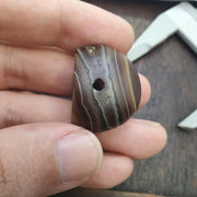 Rare Antique Banded Eye Agate Seal Stone Bead  Intaglio Carved Figure