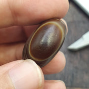 Rare Antique Banded Eye Agate Seal Stone Bead  Intaglio Carved Figure
