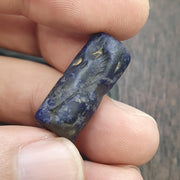 Rare Antique Lapis lazuli Seal Stone Bead Intaglio Carved Animal and Bird