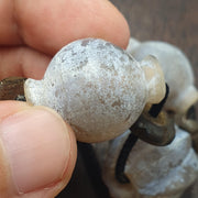 Antique Style Unique carved Gray agate melon shape beads Patina Beads Lot  necklace Himalayan indo tibetan gray agate beads amulets