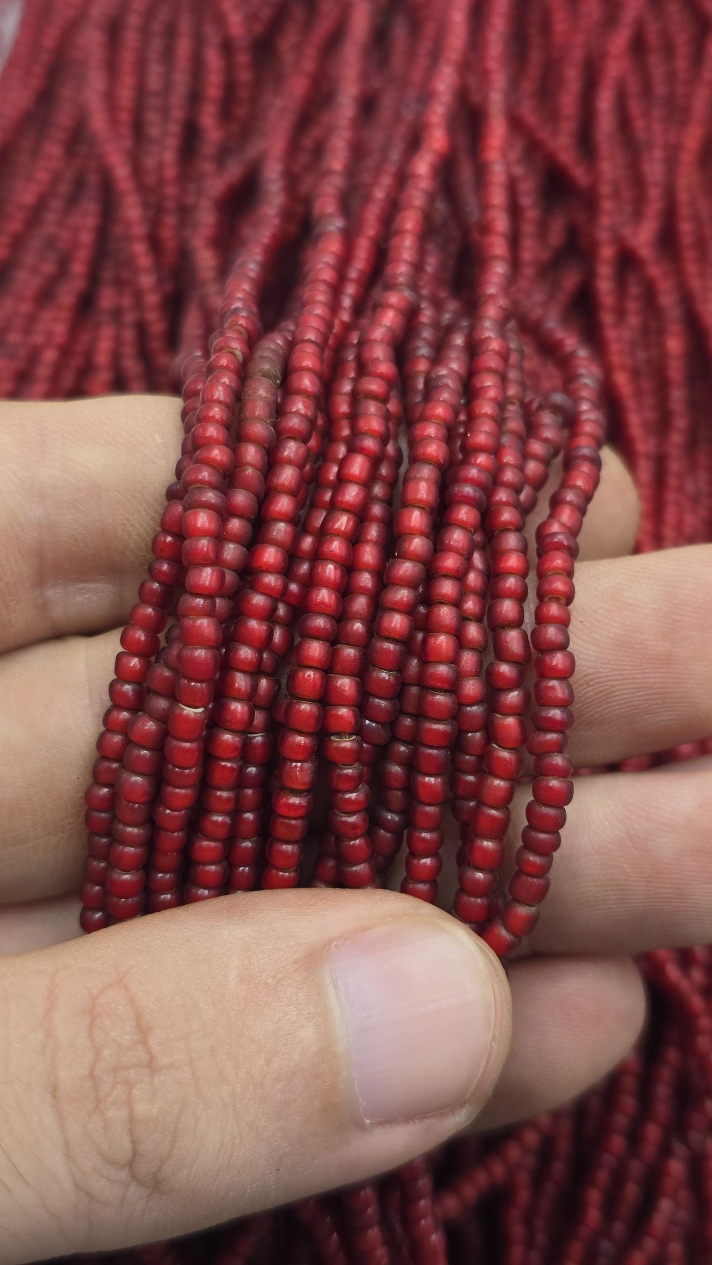 venetian czech whiteheart trade beads irregular shape strand 3mm-3.5mm