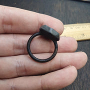Antique Style Agate Intaglio Ring – Mythical OX & Star Symbol Bronze ring