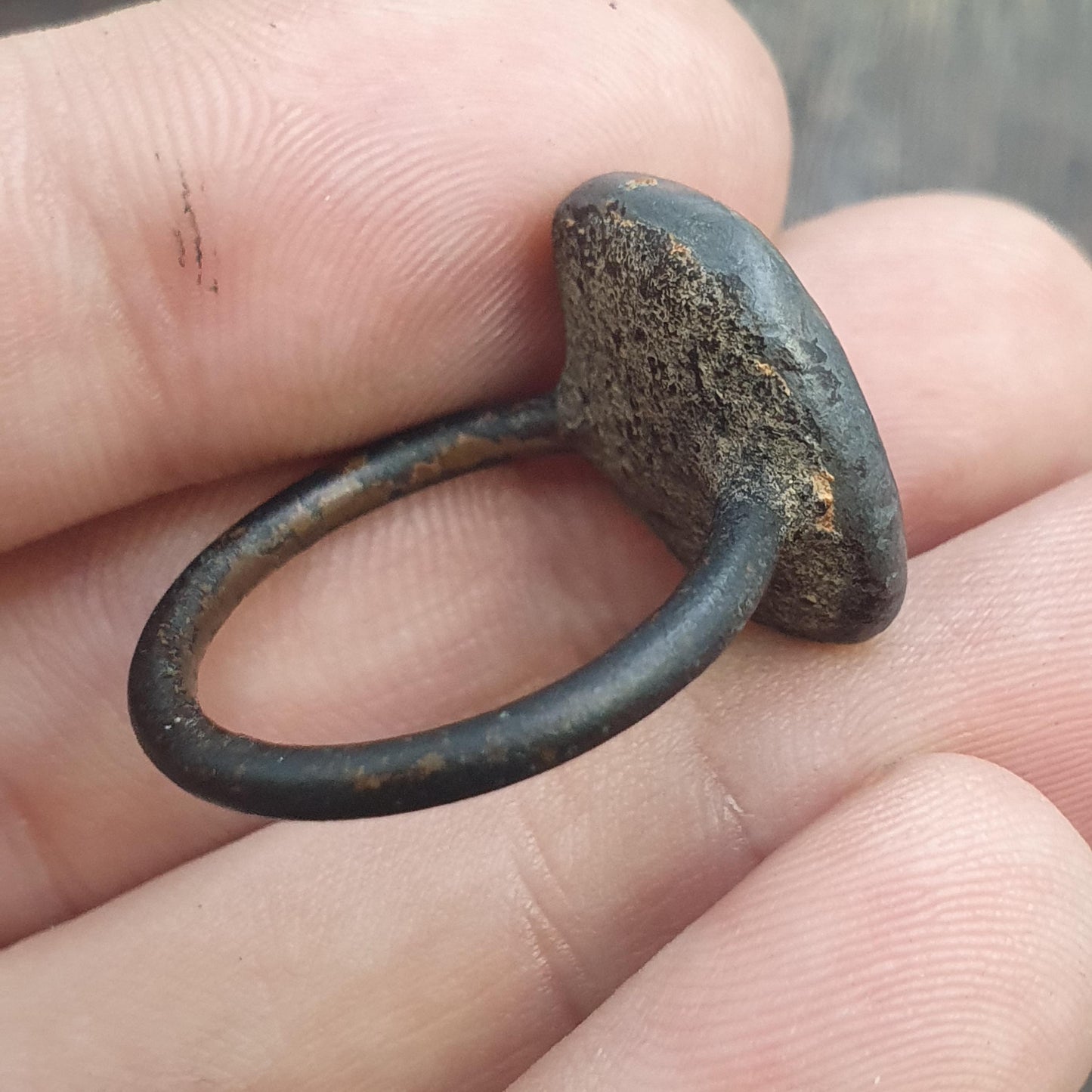Antique Style Agate Intaglio Ring – Mythical King Symbol Bronze ring