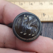 Antique Style Agate Intaglio Ring – Mythical Animal Symbol Bronze ring
