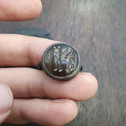 Antique Style Agate Intaglio Ring – Mythical Animal Symbol Bronze ring