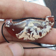 Agate Amulet Necklace: Beautiful patina carnelian Amulet Bead Pendant Necklace #HKM2