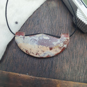 Agate Amulet Necklace: Beautiful patina carnelian Amulet Bead Pendant Necklace #HKM2