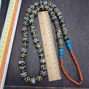 Fancy Venetian Inspired Beads, African Style Necklace | Trade Strand, Multi Colored, Bold Eclectic Palette | 26 Inches