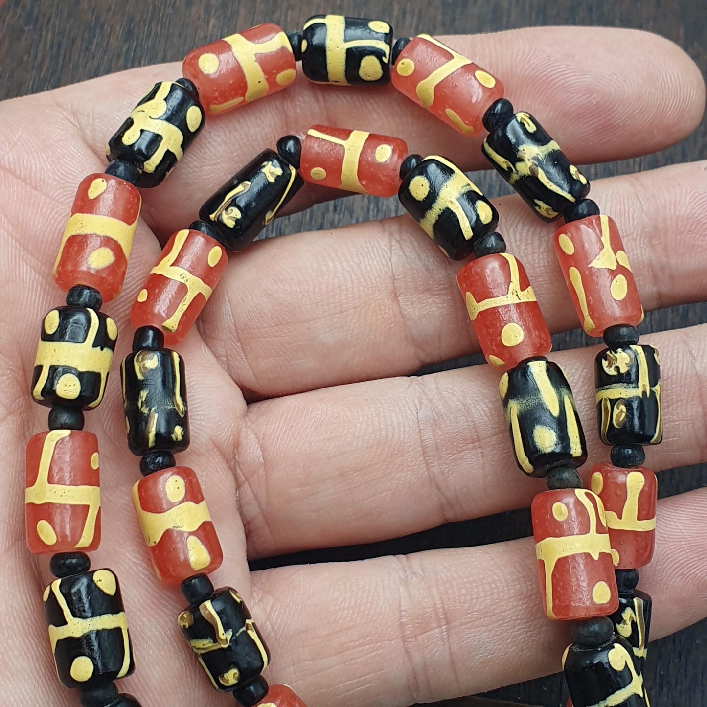 Vintage Venetian Style Millefiori Glass Beads Necklace Lampwork Jewelry - Rare Bead Strand