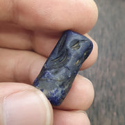 Rare Antique Lapis lazuli Seal Stone Bead Intaglio Carved Animal and Bird