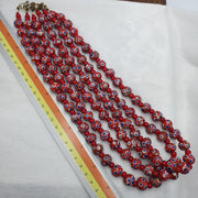 Venetian red whiteheart and venetian inspired red skunk glass beads necklace gift